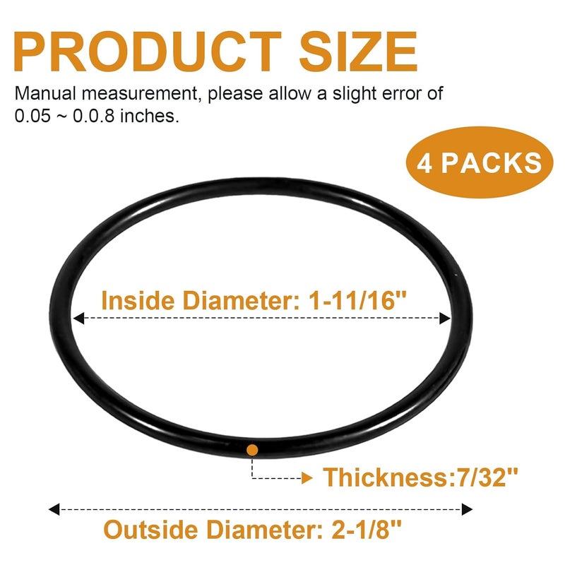 Antrys Plunger O-Ring Gasket Compatible with T&S Brass 010389-45, Twist Waste Drain Valve Stopper O-Ring for 3-Tier Sink Drains, O-Rings Prevents Leaks and Keeps Kitchen Sink Running Smoothly - 4 pcs - Image 5